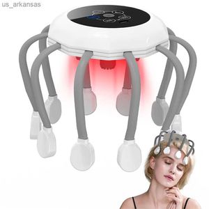 Head Massager Electric Scalp Massager Relax Stress Relief Red Light Therapy Vibrator Head Massage For Headache Migraine Relief L230523