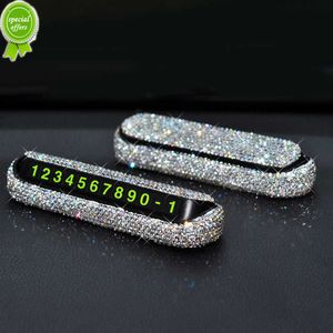 New Diamond Crystal Hideable Temporary Car Parking Card Phone Number Card Plate Telephone Number Card Rhinestones Car Stickers