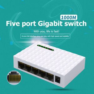 مفاتيح 10/100/1000 ميغابت في الثانية 5 منفذ EU US سطح المكتب Desktop Gigabit Switch Ethernet Adapter Fast RJ45 Ethernet Switcher LAN HUB