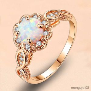Band Rings Gold Plated White Amethyst Cubic Women Jewelry Gemstone Engagement Anniversary Ring Size