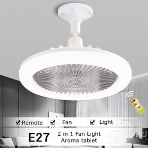 Small Ceiling Fan with Light E27 Fan Light 25cm, 30W LED High Brightness, Breeze, for Garage Room Dressing room washroom, Bulb Base, Switch remote Control (Fan Light Only)