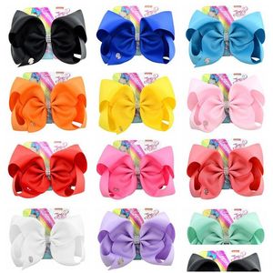 Grampos de cabelo Presilhas de 8 polegadas Mticolor Fita Borboleta Festival Clipe Adorável Bebê Barrete Crianças Flor Hairpin Headwear Accessor Dhbfi