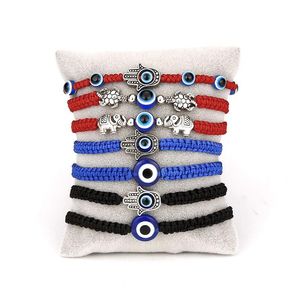 Charm Bracelets Blue Evil Eye Braided Rope Chains For Women Men Turtle Elephant Hamsa Hand Red String Bangle Fashion Jewelry Drop Del Dhvbl