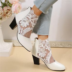 2024 Spring Sandals 5518 And Autumn Pointed Mesh Breathable Sexy Large Women's Cool Boots Fashion Outwear Comfortable Single Shoe Women