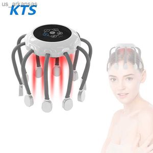 KTS Electric Head Massager Octopus Masaż skóry głowy 5 trybów 14 Wibrujące kontakty Czerwone Światło Terapia na relaks stresu L230523