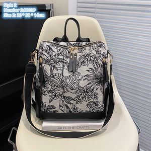 Factory wholesale ladies shoulder bag 2 styles outdoor sports casual canvas backpack light wear-resistant printed handbag double zipper fashion backpacks 8003#