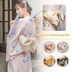 Ethnic Clothing Japanese Traditional Yukata Kimono Obi Belt Floral Print Cummerbunds Bow-knot Noble Retro Waistband Accessory