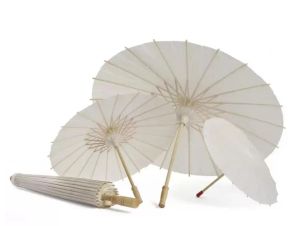 60pcs ślub ślubny parasole białe papier parasole kosmetyczne Chińskie mini rzemieślnicze parasol Banana Parasol średnica 60 cm