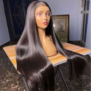26 28 polegadas perucas de cabelo humano frontais retas para mulheres brasileiras 13x6 hd transparentes completas 13x4 perucas frontais de cabelo humano