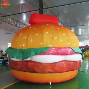 Freie Tür Schiff Outdoor-Aktivitäten Werbung riesiger aufblasbarer Hamburger-Modell-Burger-Ballon zum Verkauf