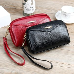 Carteiras Moda com Zíper com Alça de Pulso Bolsas Longas Femininas Bolsas de Moedas Titular de Cartão Couro PU Clutch Bag Para Senhoras