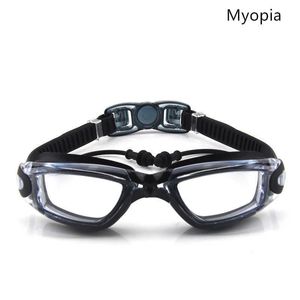 Professional optical men's Myopia anti fog swimming goggles with earplugs for women's water sports glasses P230601