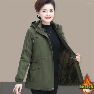 Trench da donna Cappotto in pile da donna Giacca invernale da donna Parka Donna di mezza età Aggiungi soprabito caldo in velluto XL-6XL Giacca a vento allentata