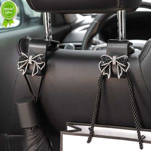 New Cute Safety Seat Hooks Vehicle Head Holder Organizer Grocery Hanger Bag Car Accessories Dimond Bow Hooks Storage Supplies