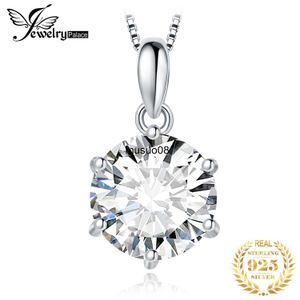 Hänghalsband juvelypalace moissanite d färg 1ct 1,5ct 2ct 3ct runda 925 sterling silver hänge halsband för kvinna ingen kedja j230601