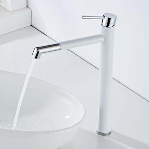 Bathroom Sink Faucets AZETA Basin Faucet Brass Deck Mounted 360 Degree Rotate Spout And Cold Water Mixer Tap AT8106HW