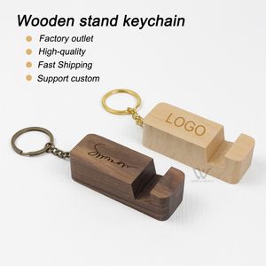 2023 Luxury Custom Logo Promotional Keychains Engraved Name Blank Wooden Key Chains Real Wood Accessories