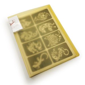 Maschine 59 PCs 10 Seiten A4 Größe Temporäres Tattoos Schablonenbuch mit hochwertiger Broschüre Henna Buch für Malen Wolf Dragon Tier