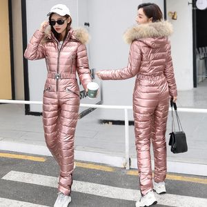 Women's Trench Coats Fashion Winter Women's Hooded Jumpsuits Parka Cotton Padded Warm Sashes Suit Straight Zipper One Piece Casual