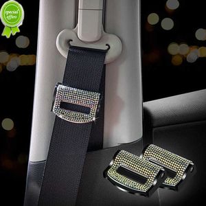 New 2PCS Universal Diamond Car Safety Seat Belt Buckle Clip Stopper Auto Seatbelt Fixing Clips Bling Car Assessoires for Woman