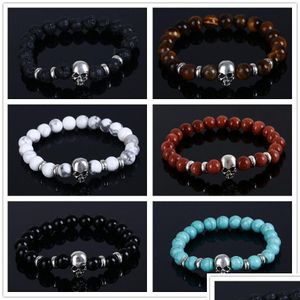 Beaded Women Lava Stone and Tiger Eye Turquoise Pärlor Armband 2022 Fashion Man Black Natural Stones Skl Drop Delivery Smycken Armel Dhmlx