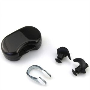 Óculos Conjunto de natação C/caixa Tampões para o nariz de silicone macio ecológico adequado para crianças adultos iniciantes natação e mergulho P230601