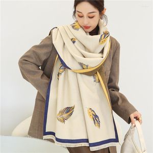 Scarves Women Winter Warm Cashmere Pashmina Scarf Luxury Thick Print Blanket Shawl Wrap Foulard 2023 Design Poncho Bufanda Echarpe