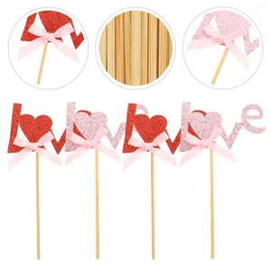 Forniture festive 12 pezzi Wedding Cupcake Topper Decorazione di San Valentino Party Pick Birthday Dessert Picks Toppers