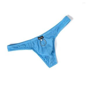 Mutande Slip sexy da uomo Mutandine a vita bassa T-back Solido Elasticità Perizoma Maglia sottile Biancheria intima confortevole Lingerie traspirante