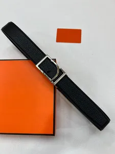 Luxury Belts Men Women Fashion Brand Leather Belt Designer Classic Orange Buckle Blue Brilliant