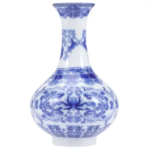 Wazony niebieski biały porcelanowy wazon chinoiserie sadzarek dekoracyjne ceramiczne pojemniki na kwiaty hydroponiczne uchwyt na butelkę kreatywny