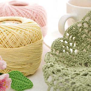 Yarn 50g/ball 5# yarn 3-layer cotton hand knitted crochet thin thread DIY pillow lace supplies are soft P230601