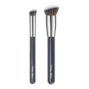 Pincéis Vela.yue Foundation Concealer Brush 2pcs Conjunto de pincéis de maquiagem para contorno, mistura de polimento, creme líquido, maquiagem mineral