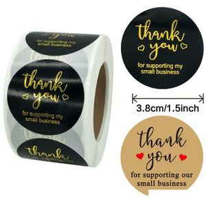 Adhesive Stickers 500Pcs/Roll Thank You For Supporting My Small Business Packaging 1.5 Inch Round Seal Labels 1Xbjk2102 Drop Deliver Dhg1Y