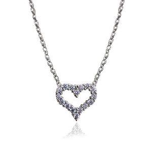 Marca de designer Tiffays Diamond Heart Colar 925 Colar de prata moda moda simples com logotipo