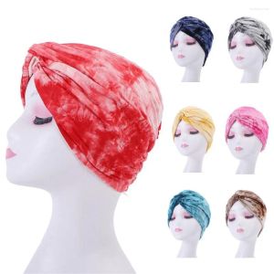 Berets Soft Solid Cancer Chemo Cap Scarf Beanie Cotton Stretch Hat Confinement Muslim Inner Hijab