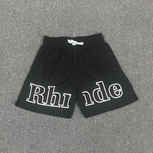 Rhude Designer Roupos Rhude shorts homens curtos calças calças de pista de faixa solta e confortável é popular maré de rua de futebol 2023 rhudehnkr 923