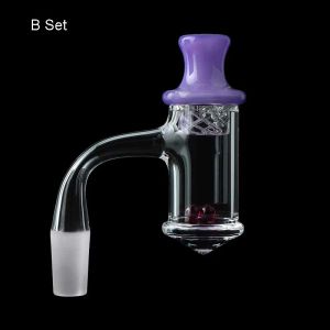 Beracky Two Styles Full Weld Smoking Beveled Edge Faceted Quartz Banger With Cap And Ruby Pearl 25mmOD Seamless Diamond Bottom Nails For