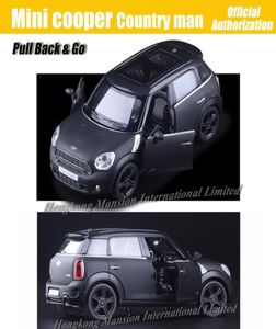 136 Scale Diecast Alloy Metal Car Model For MINI Cooper S Countryman Collection Licensed Model Pull Back Toys Car Matte Black6666721