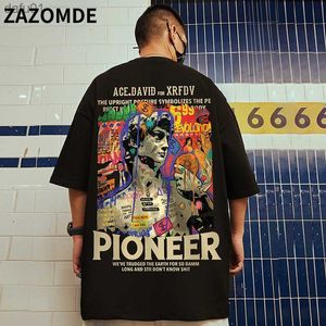 ZAZOMDE Summer Cotton T Shirts Fashion Casual Man T Shirt Trend Hip Hop Men Tees Manga Curta Tops Mens Tee Shirts Couple Tshirt L230520