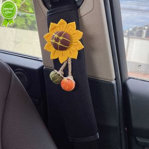 New 1pc Car Styling Tassels Sunflower Car Seat Belt Cover Shoulder Strap Harness Cushion Plush Auto Seatbelt Shoulder Pad Protector