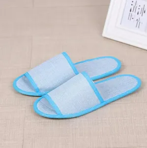 Pantufas descartáveis de linho de algodão para todos os jogos Antiderrapante Travel Hotel SPA Casa Sapatos para hóspedes Sandálias de uso único coloridas Chinelos macios respiráveis Atacado