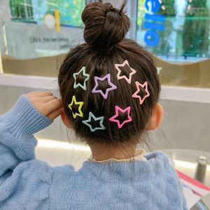 Haarschmuck 10PCS Nette Cartoon Stern Typ Metall Candy Farbe Baby BB Clips Mädchen Haarnadeln Clip Kinder Kopfbedeckungen Kinder