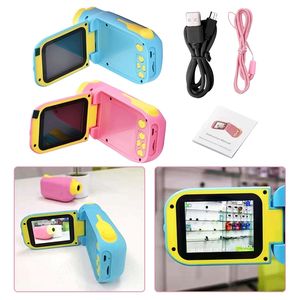 Toy Cameras 2 Inch HD Digital Kids Camcorder Education Toys IPS Screen DV Videokamera USB Laddar Kids Videokamera Plast med Lanyard 230601