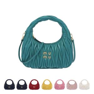 المصمم Miui Wander Matelasse Underarm Miu Bag Women’s Mens Cleo Satchel Tote Hobo الفخامة مع حزام الكتف من الجلد الأصلي القابض محافظ Crossbody Crossbody