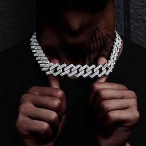 Pendant Necklaces High Quality Iced Out Men Jewelry 5A CZ Hip Hop Micro Pave 19mm Cuban Link Chain Big Heavy Chunky Necklace For Boy