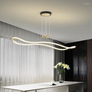 Pendelleuchten Einfache Esszimmerleuchten Modern Schwarz Gold Nordic Minimalistisches Wohnzimmer Schlafzimmer Kronleuchter Home Indoor Decor Beleuchtung Lampe