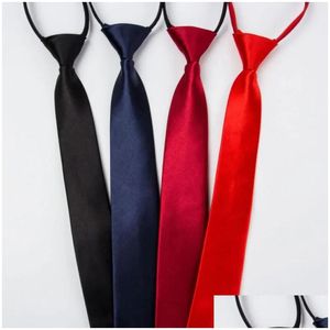 Neckband 5x46 cm Pure Color for Women Men School Business El Bank Office Slitte Party Fashion Accessories Drop Delivery DHV2U