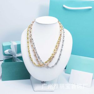 Designer's Savis same niche U-shaped latch pure copper plated 18K real gold cold wind thick chain Brand Necklace female