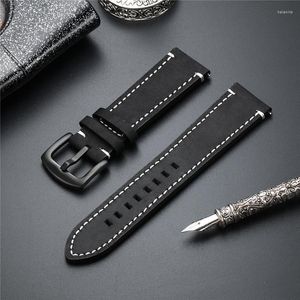 Titta på band högkvalitativa snabba utsläpp Watchbands Crazy Horse Luxury Straps 18mm 20mm 22mm 24 mm Double Sided Leather Wrist Band